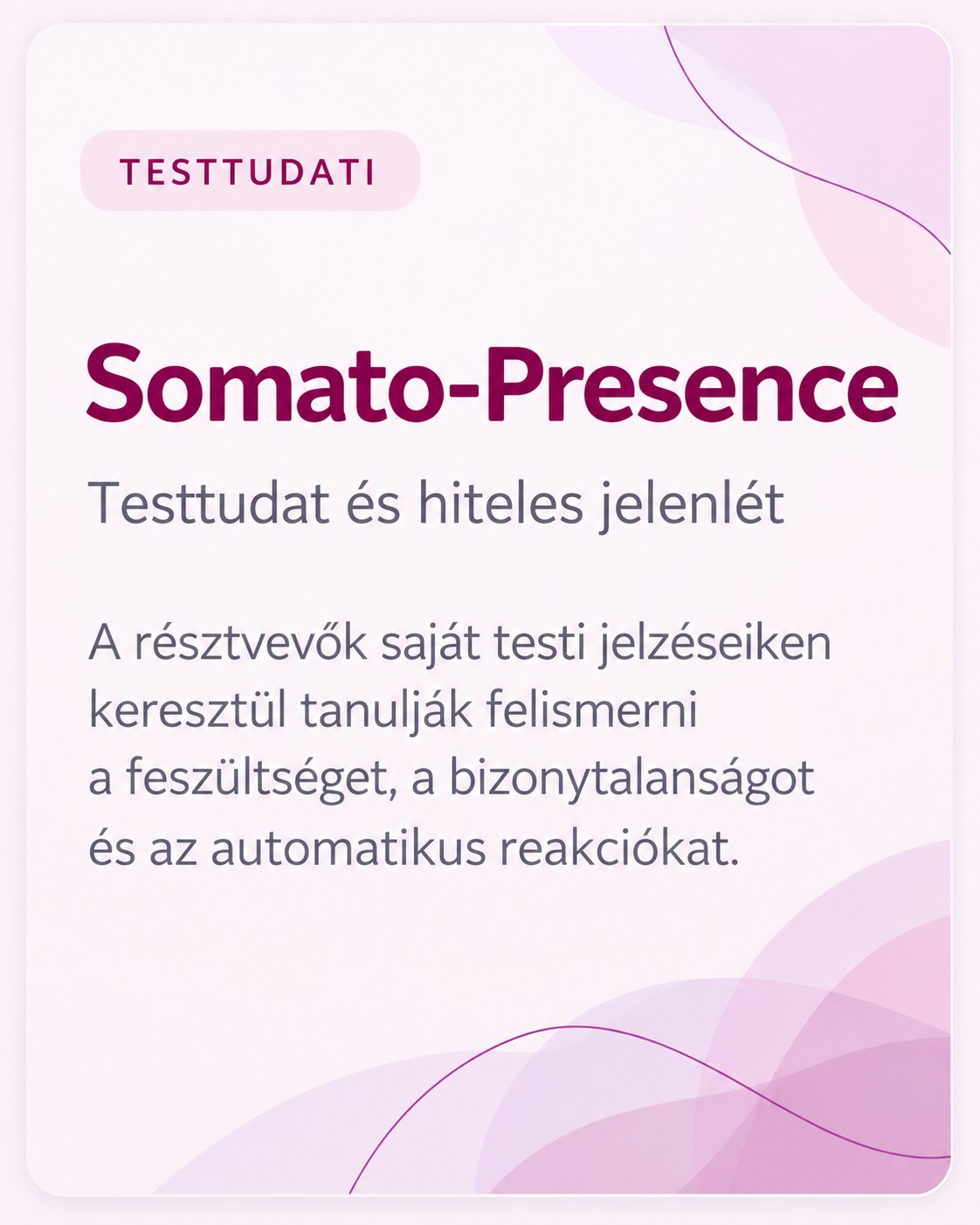 Somato-Presence – testtudati vezetőfejlesztés és hiteles jelenlét